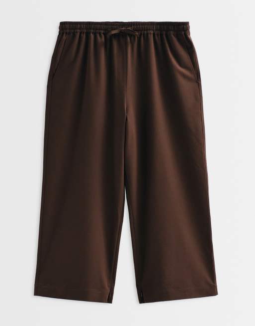 ASOS ADAPTIVE Curve pull on elasticated waistband trouser in chocolate, 5 of 10