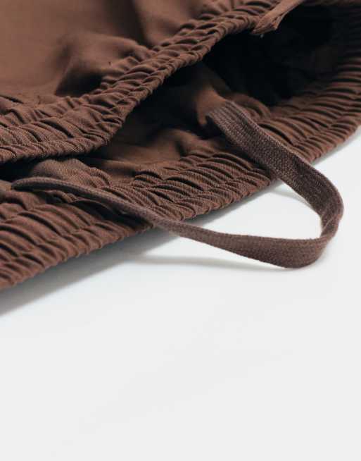 ASOS ADAPTIVE Curve pull on elasticated waistband trouser in chocolate, 7 of 10