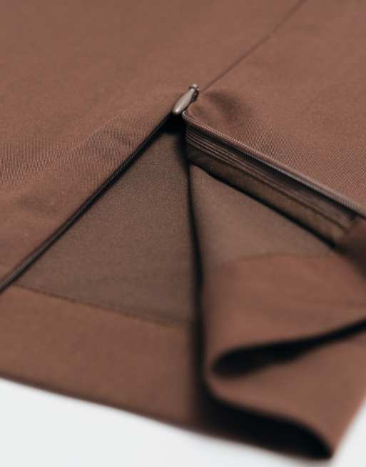 ASOS ADAPTIVE Curve pull on elasticated waistband trouser in chocolate, 8 of 10