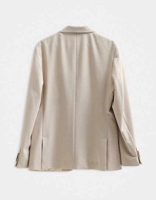 ASOS ADAPTIVE dopasowana marynarka garniturowa w kolorze stone, 6 z 8