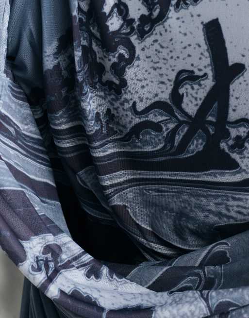 ASOS ADAPTIVE draperet mesh maxikjole med placeret print, 10 af 10
