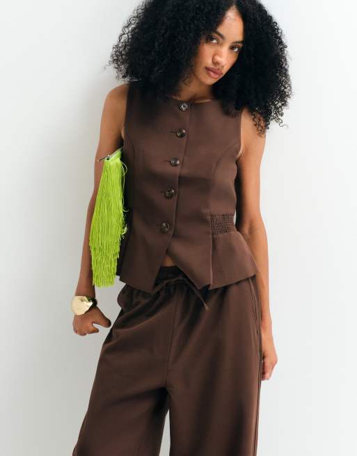 ASOS ADAPTIVE gilet de costume ajusté couleur chocolat, 3 de 10