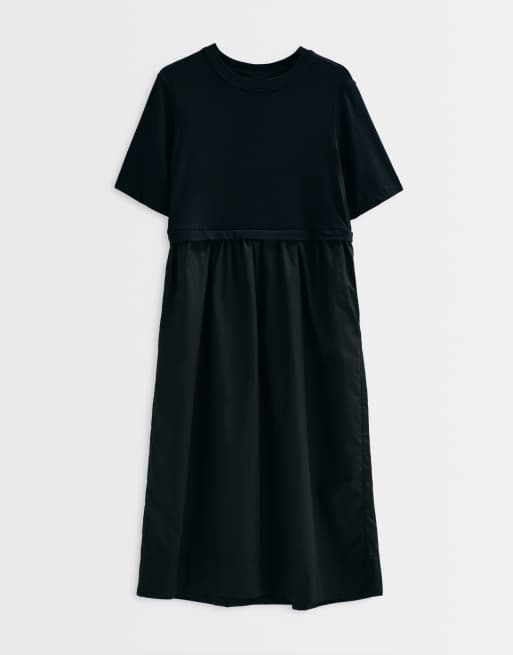 ASOS ADAPTIVE jersey hybrid T-shirt midi-kjole i sort, 7 af 9