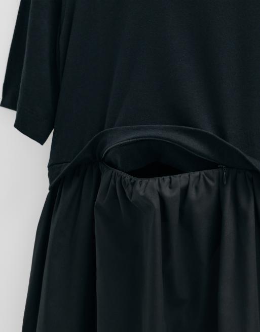 ASOS ADAPTIVE jersey hybrid T-shirt midi-kjole i sort, 9 af 9