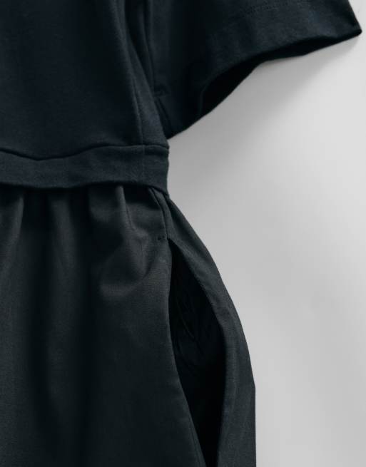ASOS ADAPTIVE Jersey-Hybrid-T-Shirt-Midikleid in Schwarz, 8 von 9
