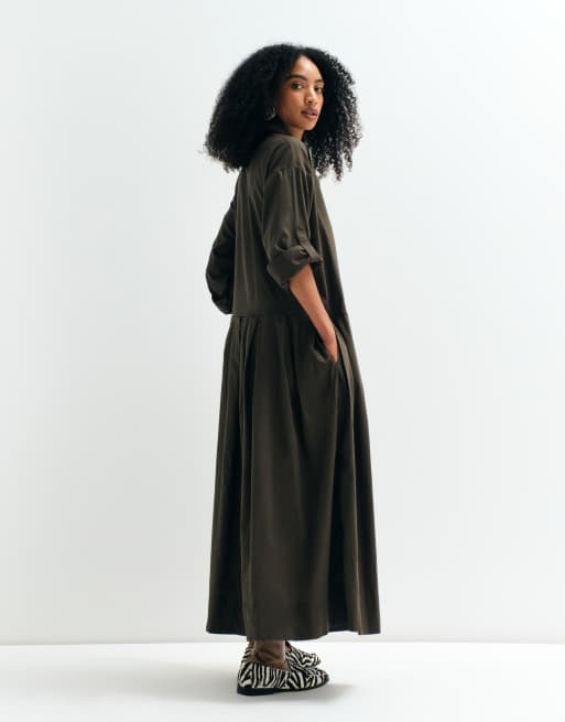 ASOS ADAPTIVE Midikleid im Hemdblusenstil mit Magnetdruckknöpfen in Grün, 5 von 10