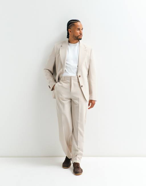 ASOS ADAPTIVE relaxed tapered suit in stone, 3 de 3