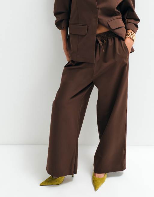 ASOS ADAPTIVE pull on elasticated waistband pant in chocolate, 3 of 10