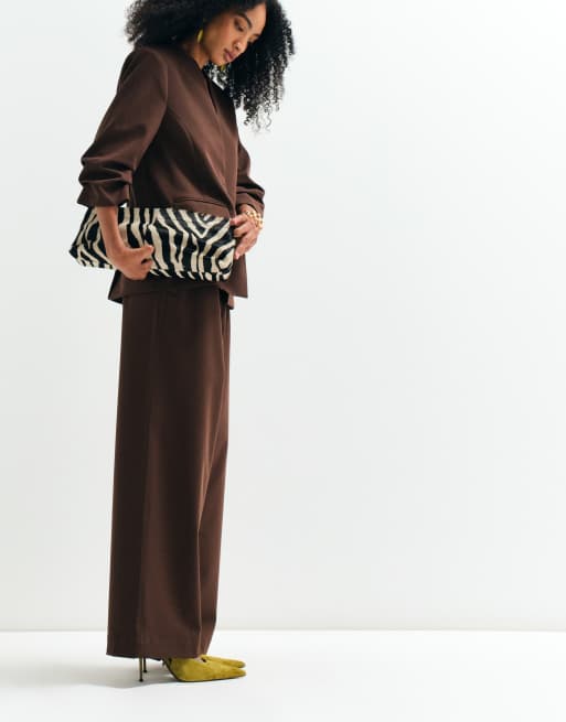 ASOS ADAPTIVE pull on elasticated waistband pant in chocolate, 6 of 10