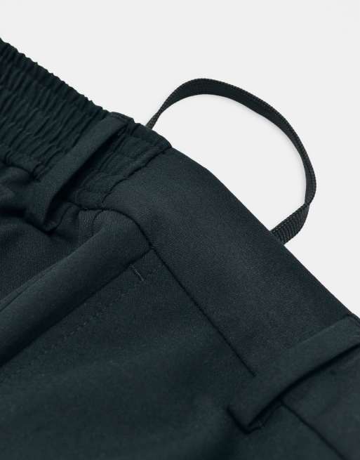 ASOS ADAPTIVE relaxed tapered suit pants in black, 10 of 11