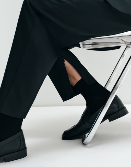 ASOS ADAPTIVE relaxed tapered suit pants in black, 2 of 11