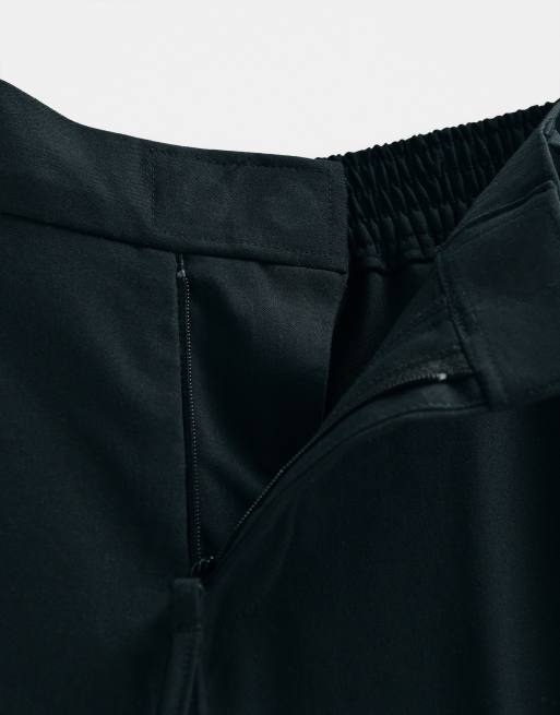 ASOS ADAPTIVE relaxed tapered suit pants in black, 9 of 11