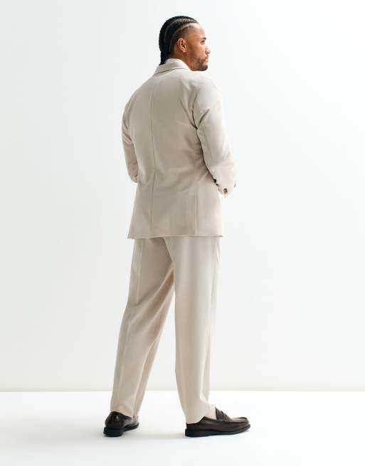 ASOS ADAPTIVE relaxed tapered suit pants in stone, 4 of 9