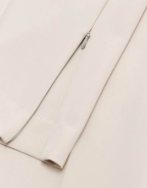 ASOS ADAPTIVE relaxed tapered suit pants in stone, 8 of 9
