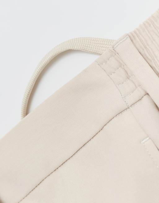 ASOS ADAPTIVE relaxed tapered suit pants in stone, 9 of 9