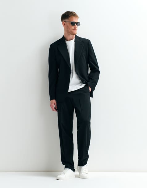 ASOS ADAPTIVE relaxed tapered suit trousers in black - view 1