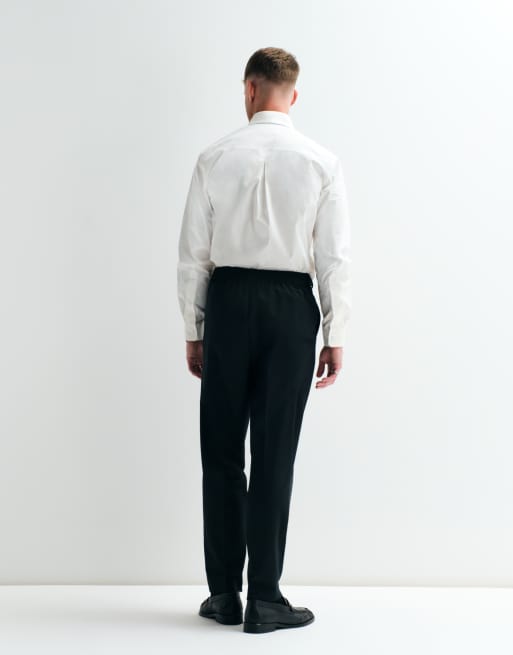 ASOS ADAPTIVE relaxed tapered suit trousers in black, 4 of 11