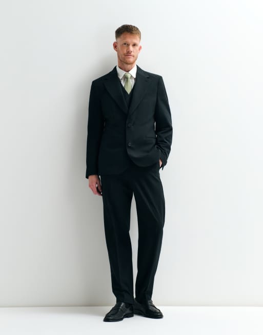 ASOS ADAPTIVE relaxed tapered suit trousers in black, 5 of 11
