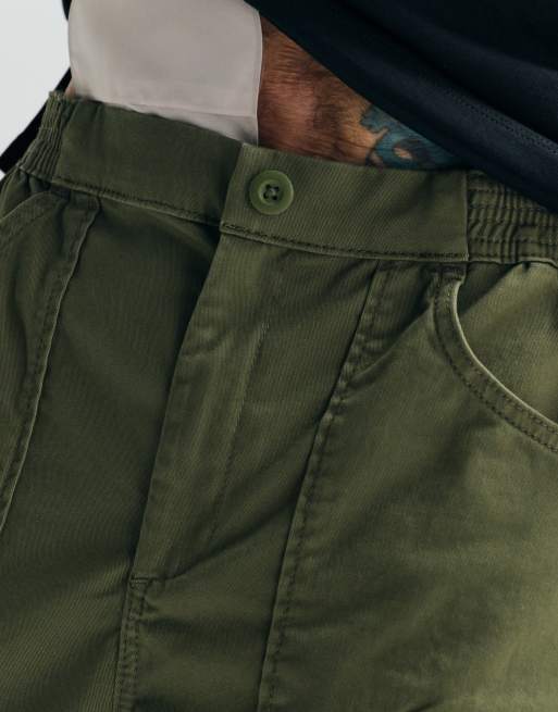 ASOS ADAPTIVE relaxed tapered trousers in khaki, 4 of 10