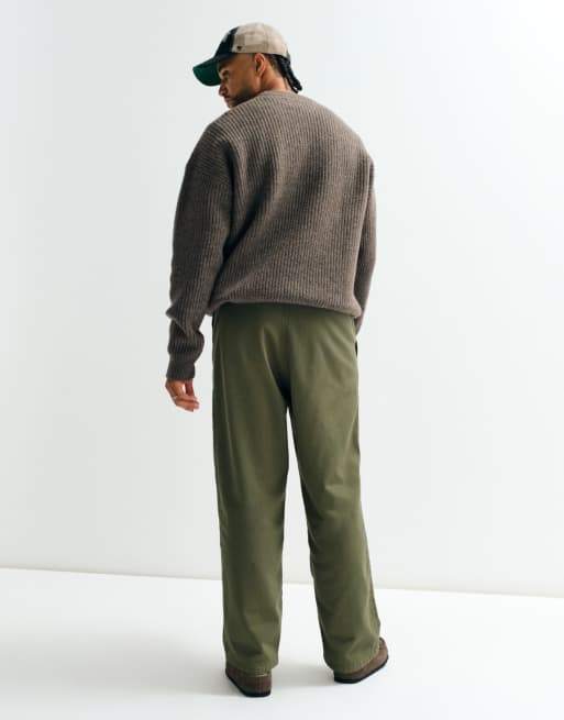 ASOS ADAPTIVE relaxed toelopende broek in khaki, 3 van 10