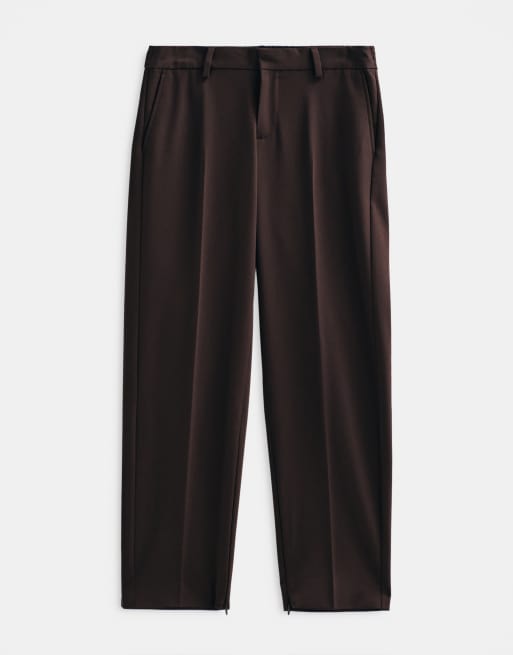 ASOS ADAPTIVE skræddersyede løstsiddende tapered bukser i brun, 5 af 9