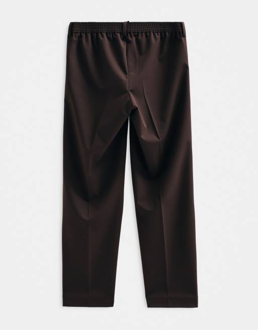 ASOS ADAPTIVE skræddersyede løstsiddende tapered bukser i brun, 6 af 9