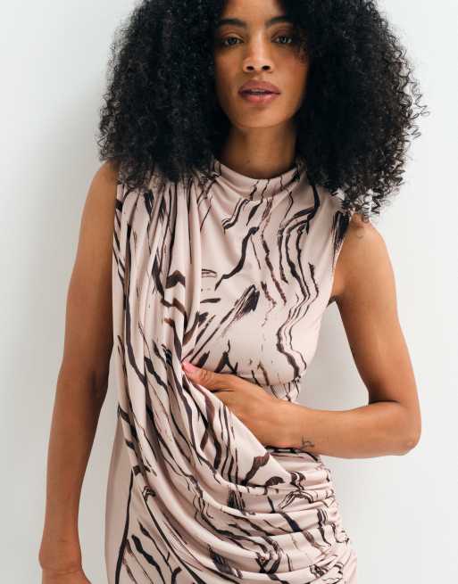 ASOS ADAPTIVE sleeveless drape maxi dress in abstract print, 5 of 10