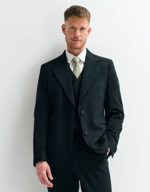 ASOS ADAPTIVE slim suit jacket in black, 3 of 8