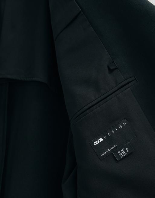 ASOS ADAPTIVE slim suit jacket in black, 7 of 8