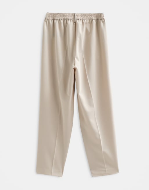 ASOS ADAPTIVE spodnie garniturowe relaxed tapered w kolorze stone, 6 z 9