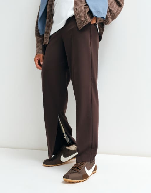 ASOS ADAPTIVE tailored relaxed tapered trousers in brown, 3 of 9