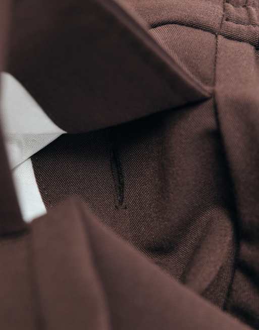 ASOS ADAPTIVE tailored relaxed tapered trousers in brown, 9 of 9