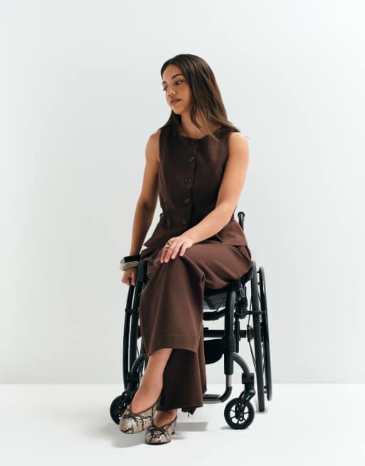 ASOS ADAPTIVE tailored waistcoat in chocolate, 5 of 10