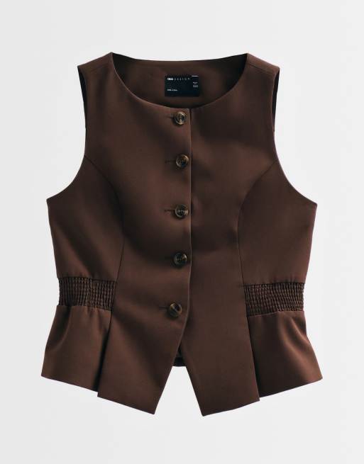 ASOS ADAPTIVE tailored waistcoat in chocolate, 8 of 10