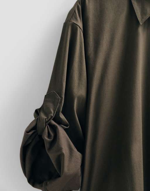 ASOS ADAPTIVE - Vestito camicia midi verde con bottoni a pressione magnetici , 8 di 10