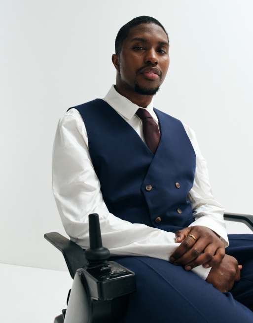ASOS ADAPTIVE relaxed tapered suit in navy, 2 of 4