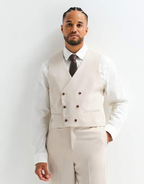 ASOS ADAPTIVE waistcoat in stone - view 1