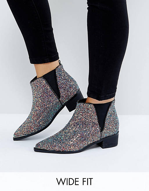 ASOS ADMISSION Wide Fit Pointed Ankle Boots