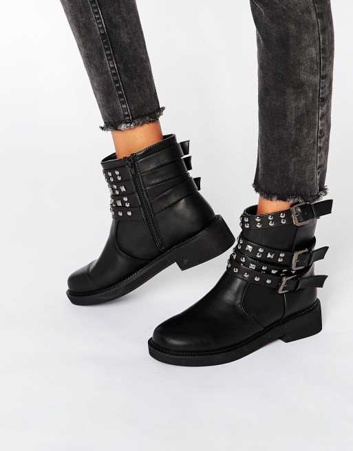 ASOS AEREO Studded Biker Boots