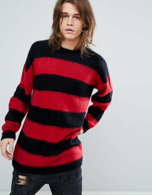 Striped red and black on sale sweater