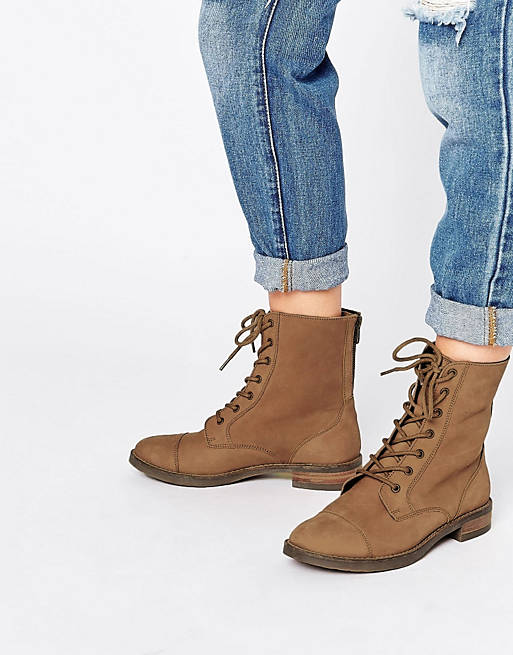 ASOS ANCROS Leather Lace Up Ankle Boots