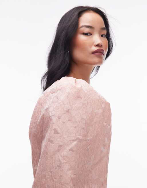 ASOS ARCHIVE - Mini-jurk met pofmouwen en manchetten in oudroze, 3 van 4