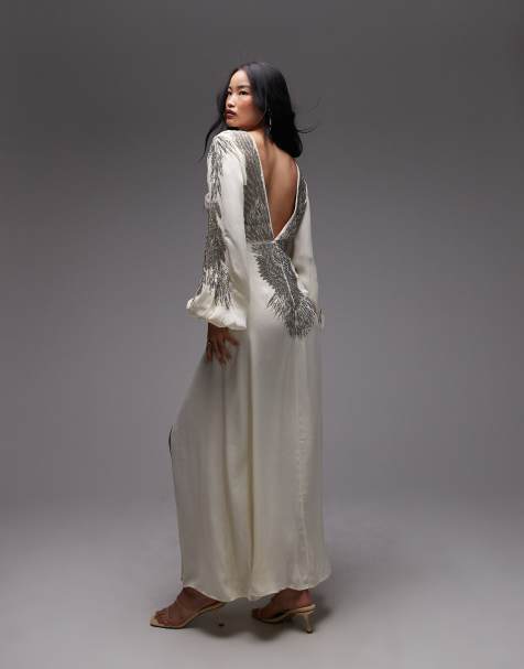 ASOS ARCHIVE - Vestito midi color latticello con maniche voluminose e decorazione a forma di ali - view 1