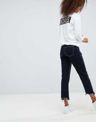 white seam jeans