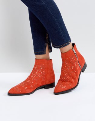 asos red ankle boots