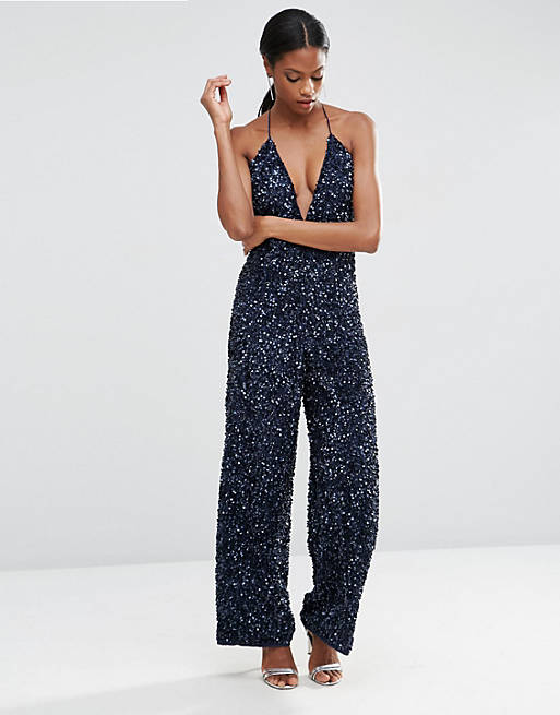 ASOS Backless Jumpsuit with All Over Sequins