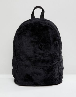 black fur backpack