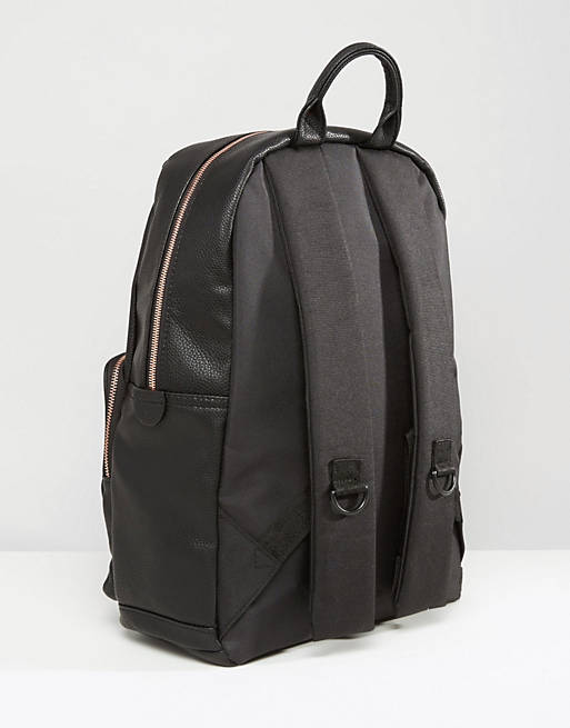 ASOS Scuba Backpack With Rose Gold Hardware in Black