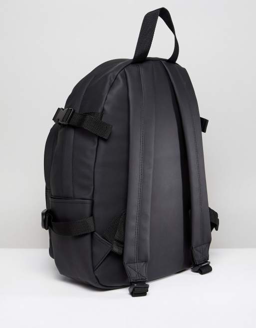 ASOS Backpack With Internal Laptop Pouch In Black Rubberised Finish With Mesh Pocket