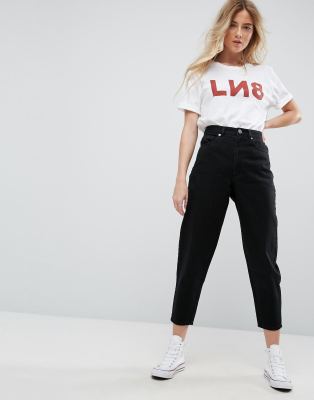 ASOS Balloon Leg Jeans in Washed Black